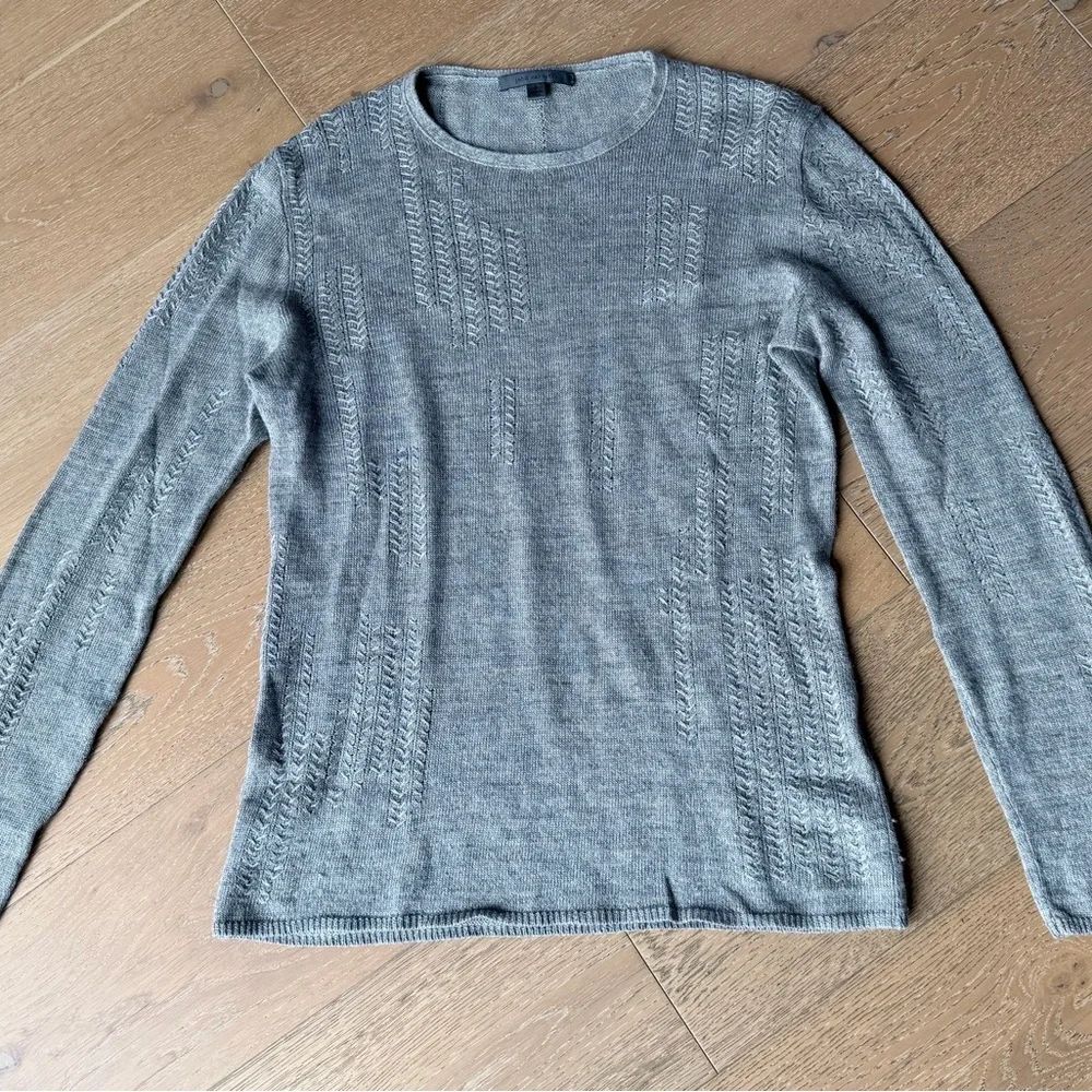 John Varvatos Light Gray Crew Neck Sweater